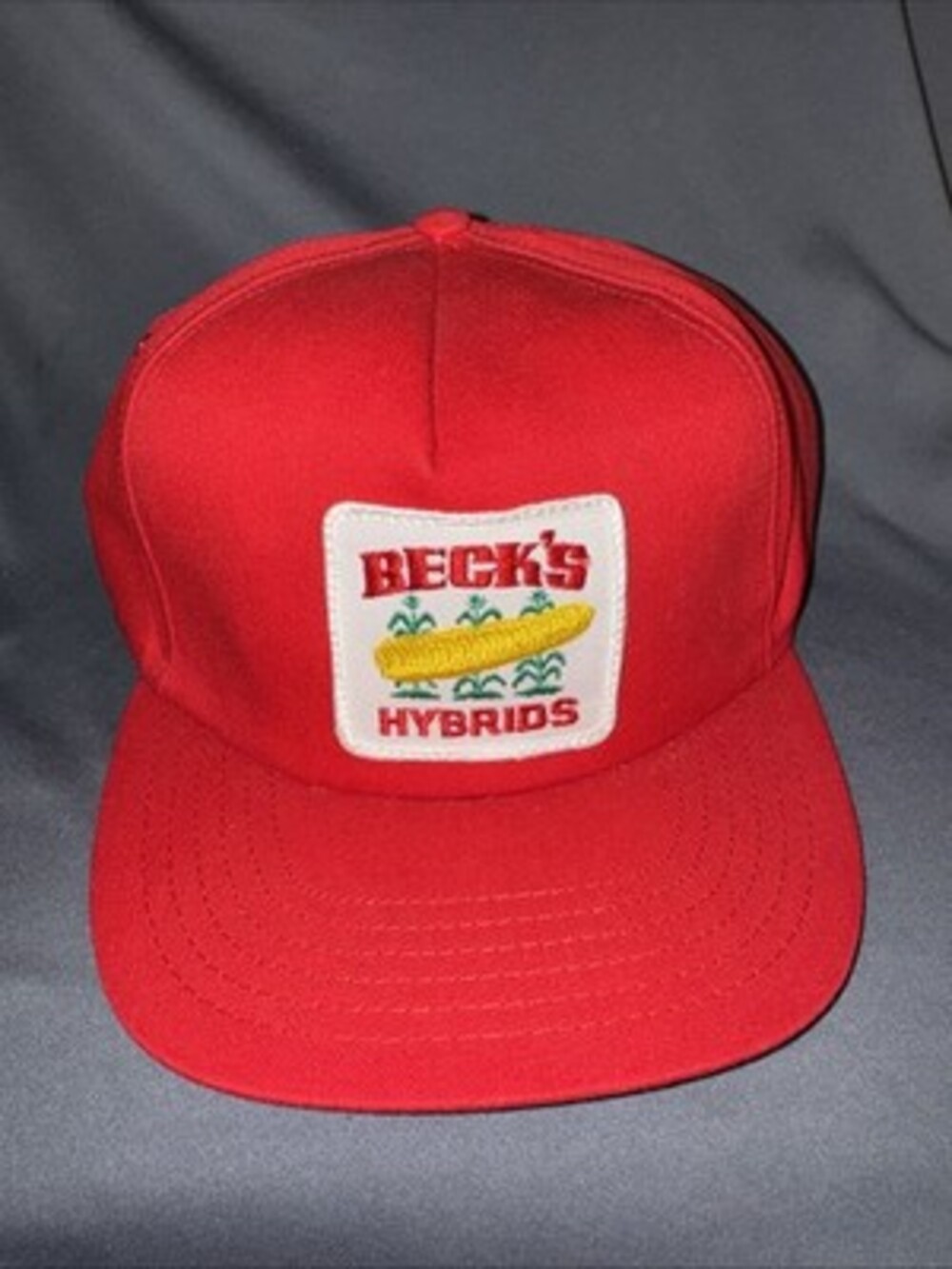 Vintage Becks Hybrids Corn Seed Patch Mesh Trucker Snapback Hat Cap Made USA Red